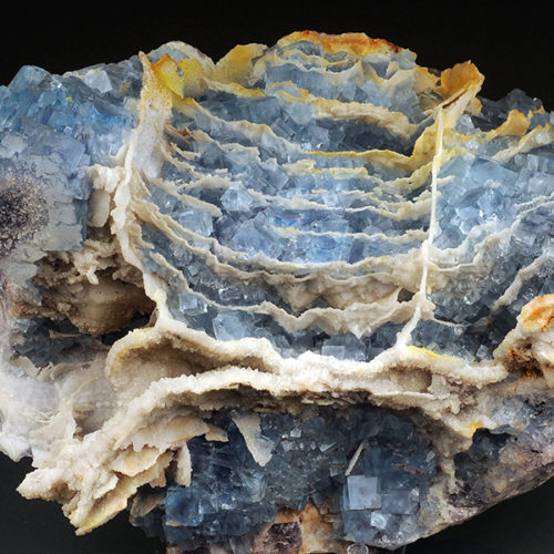 Fluorite with quartz, specimen originally 26 cm across, Le Beix, France. Private collection. Andrea Dini photo and digital rendering.